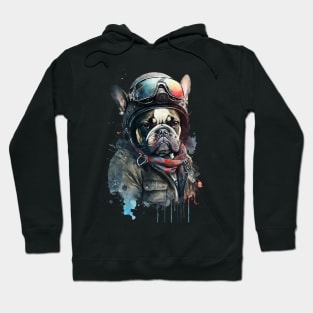 Pet Dog Portrait, Dog Owner Gift Idea, Cute French Bulldog Watercolor Dog Portrait Hoodie